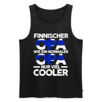 Finnlandischer Opa Finne Finnland - Männer Premium Bio Tank Top - Schwarz - Vorne - Michal (187cm)