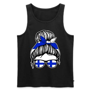 Finne Finnisches Finnland - Männer Premium Bio Tank Top - Schwarz - Vorne - AI Model Male 178 light (178cm)