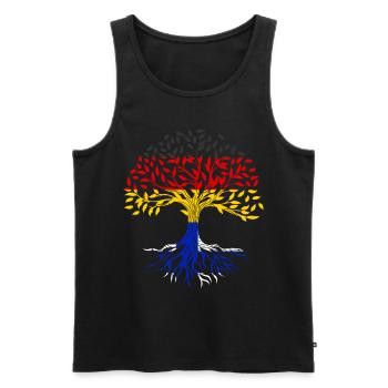 Roots Tree Germany Finland - Men's Premium Organic Tank Top - black - Front - AI Model Male 178 light (178cm)