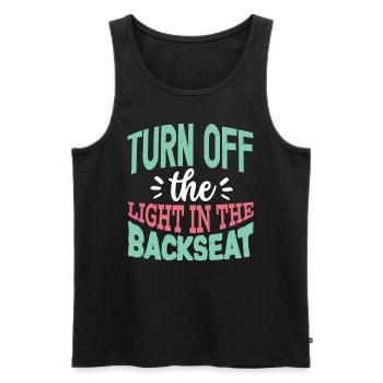 Turning off the light in the back Father Papa - Men's Premium Organic Tank Top - black - Front - Michal (187cm)