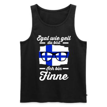 Finne Finnisches Finnland - Männer Premium Bio Tank Top - Schwarz - Vorne - AI Model Male 178 light (178cm)