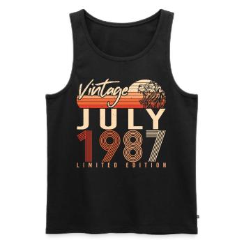 Geburtstagsgruss Für Juli 1987 - Männer Premium Bio Tank Top - Schwarz - Vorne - Michal (187cm)