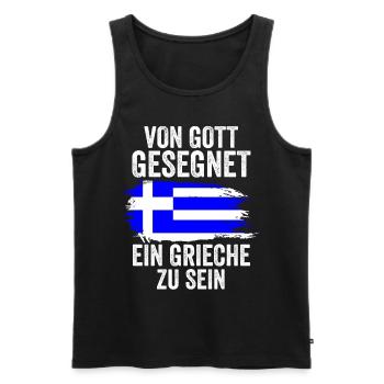 Griechenland Grieche Griechisches - Männer Premium Bio Tank Top - Schwarz - Vorne - Michal (187cm)