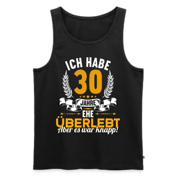 Ich habe 30 Jahre Ehe überlebt 30.Hochzeitstag - Männer Premium Bio Tank Top - Schwarz - Vorne - Michal (187cm)