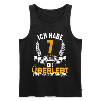 Ich habe 7 Jahre Ehe überlebt 7.Hochzeitstag - Männer Premium Bio Tank Top - Schwarz - Vorne - Michal (187cm)