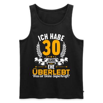 Ich habe 30 Jahre Ehe überlebt 30.Hochzeitstag - Männer Premium Bio Tank Top - Schwarz - Vorne - Michal (187cm)