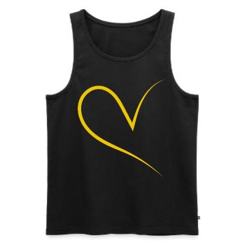 Halbes Herz Gelb Simpel - Männer Premium Bio Tank Top - Schwarz - Vorne - Michal (187cm)