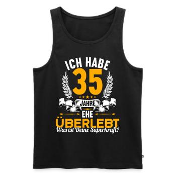 Ich habe 35 Jahre Ehe überlebt 35.Hochzeitstag - Männer Premium Bio Tank Top - Schwarz - Vorne - Michal (187cm)
