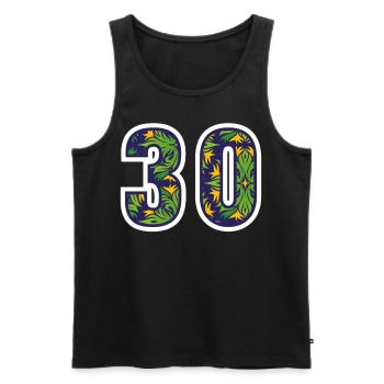 30 Zahl Grün - Männer Premium Bio Tank Top - Schwarz - Vorne - Michal (187cm)