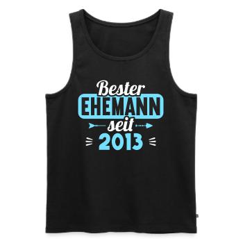Beste Ehefrau Bester Ehemann seit 2013 - Männer Premium Bio Tank Top - Schwarz - Vorne - Michal (187cm)