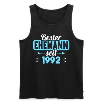 Beste Ehefrau Bester Ehemann seit 1992 - Männer Premium Bio Tank Top - Schwarz - Vorne - Michal (187cm)