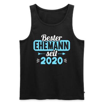 Beste Ehefrau Bester Ehemann seit 2020 - Männer Premium Bio Tank Top - Schwarz - Vorne - Michal (187cm)