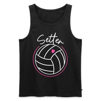 Joueur de volleyball Team Setter - Débardeur bio Premium Homme - noir - Devant - Michal (187cm)