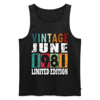 1981 Jahrgang geboren im Juni Geschenk - Männer Premium Bio Tank Top - Schwarz - Vorne - AI Model Male 178 light (178cm)