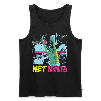 Joueur de volleyball Équipe Ninja 80s - Débardeur bio Premium Homme - noir - Devant - Michal (187cm)