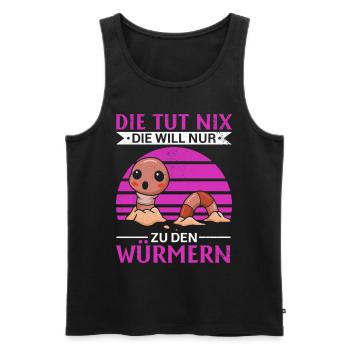 Die Tut Nix Die Will Nur Zu Den Würmern - Männer Premium Bio Tank Top - Schwarz - Vorne - AI Model Male 178 light (178cm)