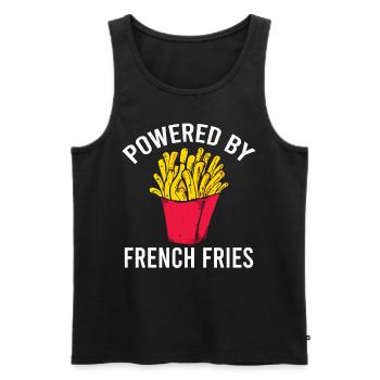 Propulsé par Français Fries - Amateurs de restauration rapide - Débardeur bio Premium Homme - noir - Devant - Michal (187cm)