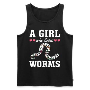 Nette Wurmliebhaber Mädchen Ich Ein Mädchen, das - Männer Premium Bio Tank Top - Schwarz - Vorne - AI Model Male 178 light (178cm)