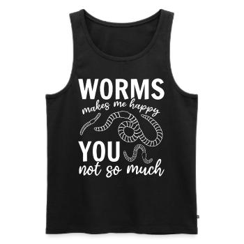 Worms macht mich glücklich dich nicht so sehr ich - Männer Premium Bio Tank Top - Schwarz - Vorne - Michal (187cm)