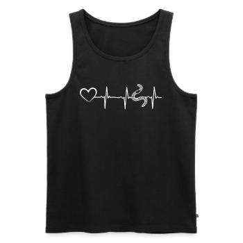 Nice Worm Heartbeat Compost Worms Heartbeat - Débardeur bio Premium Homme - noir - Devant - Michal (187cm)