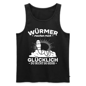 Würmer machen mich glücklich Du nicht so sehr - Männer Premium Bio Tank Top - Schwarz - Vorne - AI Model Male 178 light (178cm)