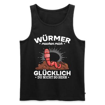 Würmer machen mich glücklich Du nicht so sehr - - Männer Premium Bio Tank Top - Schwarz - Vorne - AI Model Male 178 light (178cm)