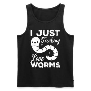 Nice worm I only love damn worms - Men's Premium Organic Tank Top - black - Front - AI Model Male 178 light (178cm)