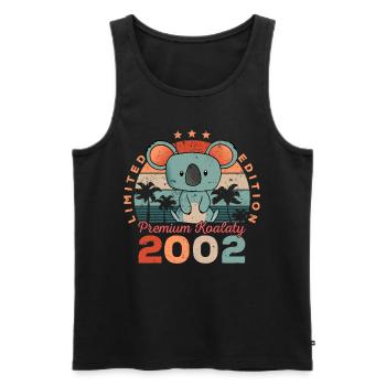 Année de naissance 2002 Anniversaire Koala Koala Bear - Débardeur bio Premium Homme - noir - Devant - Michal (187cm)