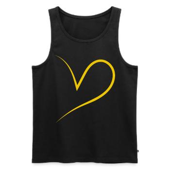 Simpeles Halbes Gelbes Herz - Männer Premium Bio Tank Top - Schwarz - Vorne - Michal (187cm)