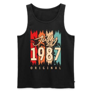 Juli 1987 Geschenkidee - Männer Premium Bio Tank Top - Schwarz - Vorne - Michal (187cm)