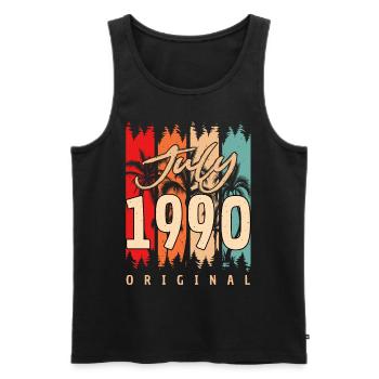 Juli 1990 Geschenkidee - Männer Premium Bio Tank Top - Schwarz - Vorne - Michal (187cm)