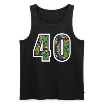 40 Zahl Grün - Männer Premium Bio Tank Top - Schwarz - Vorne - Michal (187cm)