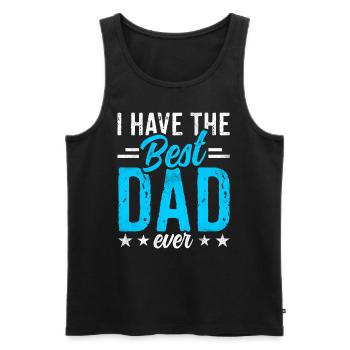 J’ai le meilleur père de tous les temps Papa Papi - Débardeur bio Premium Homme - noir - Devant - Michal (187cm)