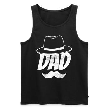 Papa Father Daddy Father Day Sayings - Men's Premium Organic Tank Top - black - Front - Michal (187cm)