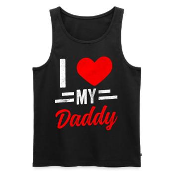 I Love My Daddy Father Papa Dad Father Day - Men's Premium Organic Tank Top - black - Front - Michal (187cm)