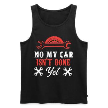 No My car is not finished yet Mechanic - Men's Premium Organic Tank Top - black - Front - Michal (187cm)