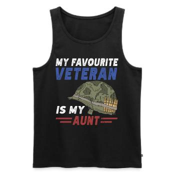 Mein Lieblingsveteran Ist Meine Tante Militär - Männer Premium Bio Tank Top - Schwarz - Vorne - Michal (187cm)