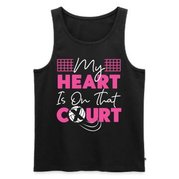 Équipe de volley-ball Mon cœur est - Débardeur bio Premium Homme - noir - Devant - Michal (187cm)
