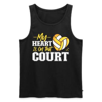 Équipe de volley-ball Mon cœur est - Débardeur bio Premium Homme - noir - Devant - Michal (187cm)