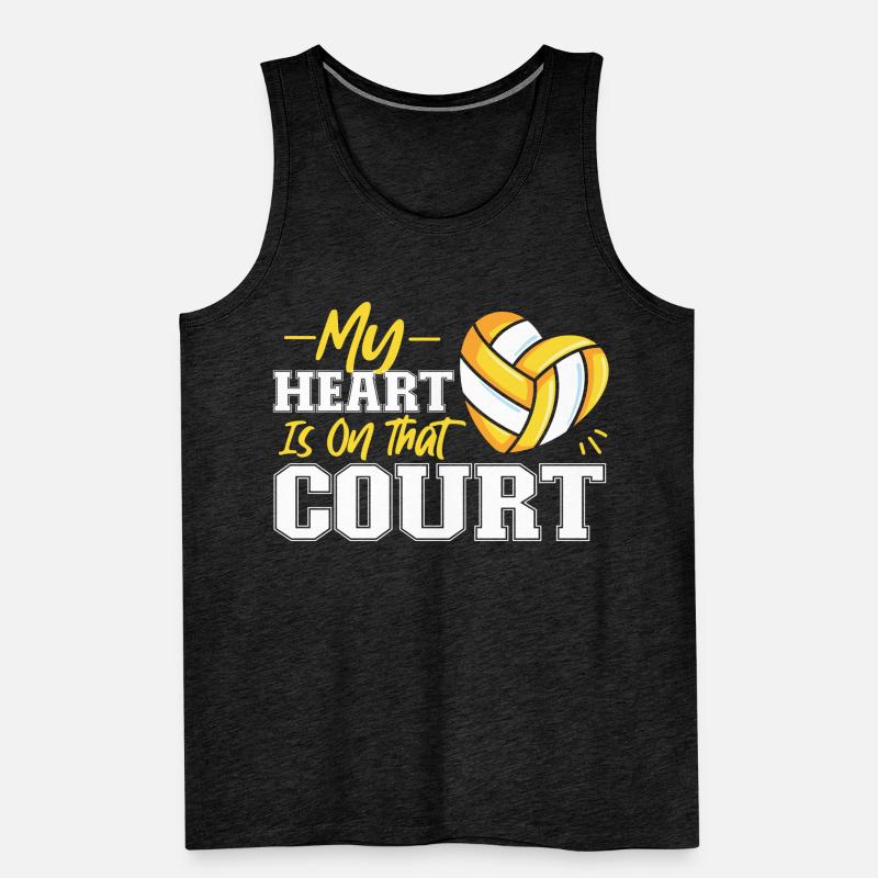 Équipe de volley-ball Mon cœur est Débardeur bio Premium Homme