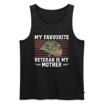 Mon vétéran préféré est ma mère militaire - Débardeur bio Premium Homme - noir - Devant - Michal (187cm)