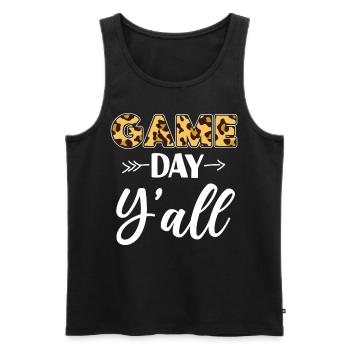 Volleyball Player Team Leopard - Men's Premium Organic Tank Top - black - Front - AI Model Male 178 light (178cm)