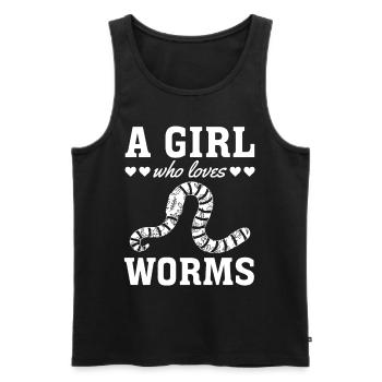 Nettes Wurmmädchen Ich Ein Mädchen, das Würmer - Männer Premium Bio Tank Top - Schwarz - Vorne - AI Model Male 178 light (178cm)