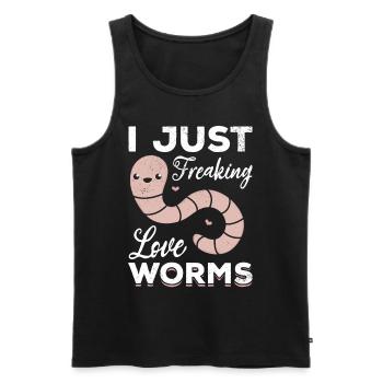 Netter Wurmliebhaber Ich liebe nur verdammte - Männer Premium Bio Tank Top - Schwarz - Vorne - AI Model Male 178 light (178cm)
