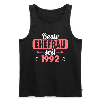Beste Ehefrau Bester Ehemann seit 1992 - Männer Premium Bio Tank Top - Schwarz - Vorne - Michal (187cm)