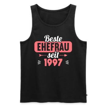 Beste Ehefrau Bester Ehemann seit 1997 - Männer Premium Bio Tank Top - Schwarz - Vorne - Michal (187cm)