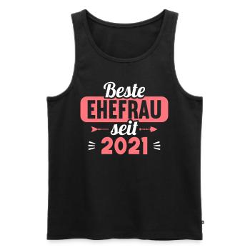 Beste Ehefrau Bester Ehemann seit 2021 - Männer Premium Bio Tank Top - Schwarz - Vorne - Michal (187cm)