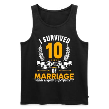 I survived 10 years of marriage 10th wedding anniversary - Men's Premium Organic Tank Top - black - Front - Michal (187cm)