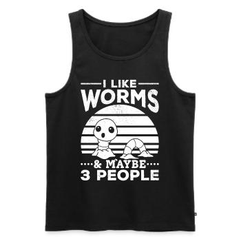 Nice worm I like worms & maybe 3 people - Men's Premium Organic Tank Top - black - Front - Michal (187cm)