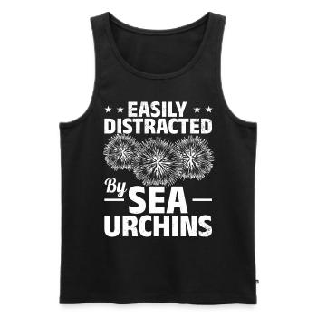 Sea urchins Marine animal easily distracted by sea urchins - Men's Premium Organic Tank Top - black - Front - AI Model Male 178 light (178cm)
